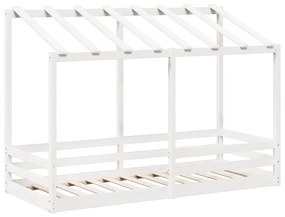 Letto per bambini con tetto bianco 90x190cm legno massello pino