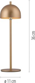 Schöner Wohnen 19244-12 - Lampada da tavolo dimmerabile a LED BELLIS LED/2,5W/5V IP54, oro