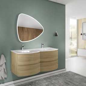 Mobile sottolavabo e lavabo Armonia per doppia vasca rovere oro in mdf L 140 x H 56 x P 49 cm 4 cassetti