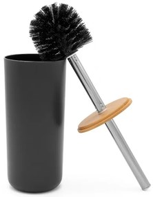 Set completo accessori bagno da appoggio in abs nero e bamboo Surf