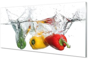 Quadro acrilico Peperoni colorati in acqua 100x50 cm