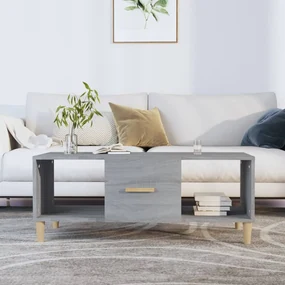 Tavolino Da Salotto Grigio Sonoma 102x50x40cm Legno Multistrato /