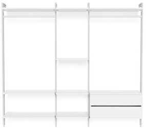 Kit cabina armadio PROJECT KIT GUARDAROBA 245X50CM CLASSIC in alluminio 245 x 220 x 50 cm bianco/anodizzato