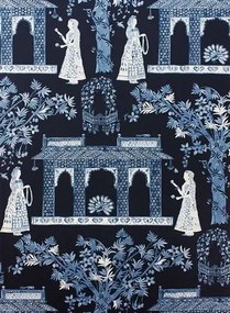 Nina Campbell Carta da parati Pavilion Garden - Midnight & Blue