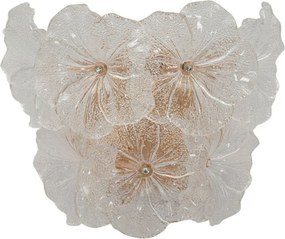 Lampada da parete dorata in vetro Ibiscus – Mauro Ferretti