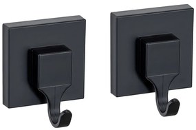 Ganci neri in plastica autobloccanti in set di 2 pezzi Quadro - Wenko