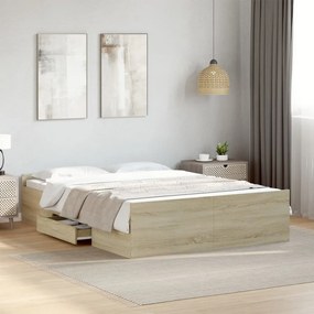 Giroletto cassetti rovere sonoma 120x190 cm legno multistrato