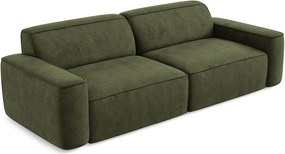 Divano verde con rivestimento in ciniglia 244 cm Omao – Makamii