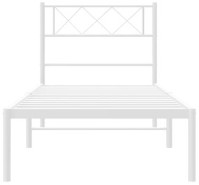 Giroletto con testiera metallo bianco 107x203 cm