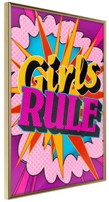 Poster  Girls Rule (Colour)  Cornice Quadri Cornice d'oro, Larghezza x Altezza Home decor 40x60