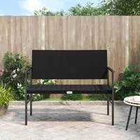 Panca da Giardino a 2 Posti in Polyrattan Nero 364121