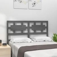 Testiera per Letto Grigia 205,5x4x100 cm Legno Massello di Pino cod 9817