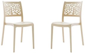 Sedia per interno o esterno impilabile Crema - LONDON TREE 2 sedie