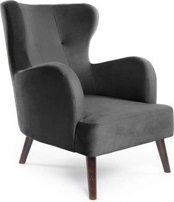 Poltrona in velluto grigio scuro Noemye - Bonami Essentials