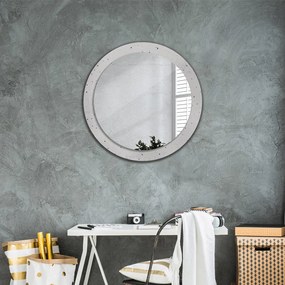 Specchio rotondo stampato Trama concreta fi 80 cm