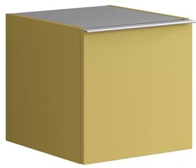 Struttura semi colonna da bagno Pixel 1 anta laccato opaco giallo sole L 40 x H 40 x P 45.5 cm
