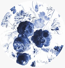KEK Amsterdam Carta da parati panoramica Royal Blue Flowers 1 Circle - S - 1.425m