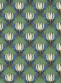 Morris & Co Carta da parati Tulip & Bird - Goblin Green/ Raven
