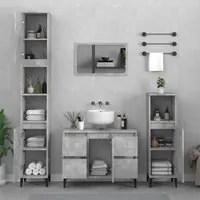 Set Mobili da Bagno 3 pz Grigio Cemento in Legno Multistrato 3185609