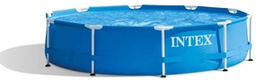Intex - 28202NP – Piscina Fuori Terra Metal Frame Rotonda, Pompa Filtro 1250 L/h, 4485 l, Acciaio e pvc, Blu, 305x76 cm