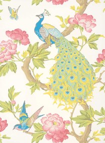 Little Greene Carta da parati Pavona - Blanche