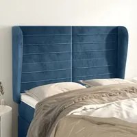 Testiera ad Orecchio Blu Scuro 147x23x118/128cm in Velluto 3118148