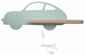 Applique LED per bambini con mensola CAR LED/5W/230V verde/legno