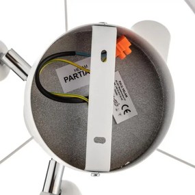 Lampadario a sospensione con supporto rigido HELEN 3xE27/15W/230V bianco/cromo lucido