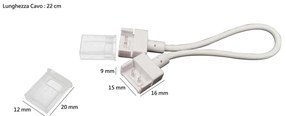 Cavo 2 Connettori Rapidi per Striscia 220V senza Raddrizzatore (Cf. 2pz)