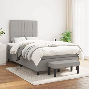 Giroletto A Molle Con Materasso Grigio Chiaro 120x200cm Tessuto /