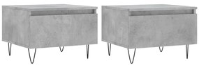 Tavolini salotto 2pz grigio cemento 50x46x35 legno multistrato