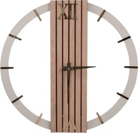 Orologio Tondo da Parete 60 cm in legno Noce cannettato
