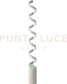 Piantana led helix spirale bianca e argento 30w 1700lm 3000k 14,5x1...