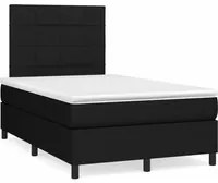 Letto a Molle con Materasso e LED Nero 120x190 cm in Tessuto 3270199