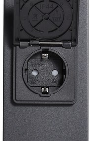 Dissuasore da esterno moderno nero con vetro fumé 70 cm con sensore crepuscolare IP44 - Denmark