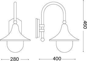 Ideal Lux - Lampada da parete per esterni CIMA 1xE27/52W/230V IP43 antracite