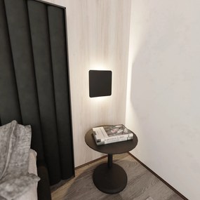 Applique Minimal Quadrata 1 Luce Indiretta Agni In Acciaio Nero