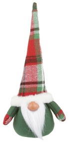 Gnomo natalizio fermaporta 33 cm cappello tartan