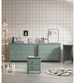Comodino per bambini in legno di pino color petrolio Max - Marckeric