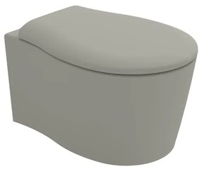 Vaso WC sospeso OLYMPIA CERAMICA soft grigio opaco, sedile incluso P 55 x L 36 cm