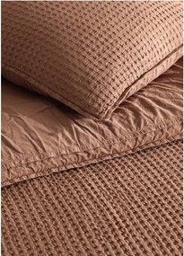 Set copripiumino e federa marrone in cotone renforcé per letto matrimoniale ed esteso 240x220 cm Waffle Striped – Mila Home Luxury