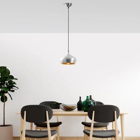 Lampadario a sospensione DODO con cavo, 1xE27/40W/230V, cromo opaco