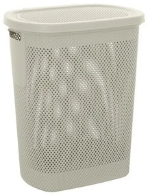 Cesto portabiancheria con coperchio in plastica bianca 58 lt Kamala