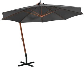 Ombrellone A Sbalzo Antracite 3,5x2,9 M Palo İn Abete Massello /
