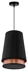 Duolla - Lampadario a sospensione con filo BELL SHINY 1xE27/15W/230V diametro 25 cm nero/rame
