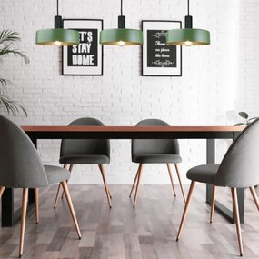 Lampadario a sospensione con filo HAKI 3xE27/60W/230V verde/nero