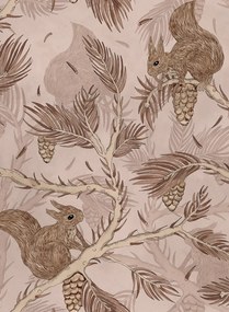 Rebel Walls Tapete Squirrel Mountain - Pink