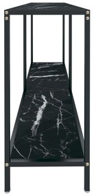 Tavolo consolle nero 140x35x75,5 cm in vetro temperato