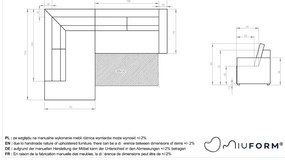 Divano letto angolare in velluto a coste beige Brave Dave - Miuform