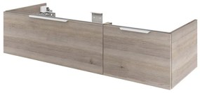 Mobile da bagno sotto lavabo SENSEA Neo grigio / argento lucido L 135 x H 32 x P 48 cm 1 cassetto, lavabo non incluso